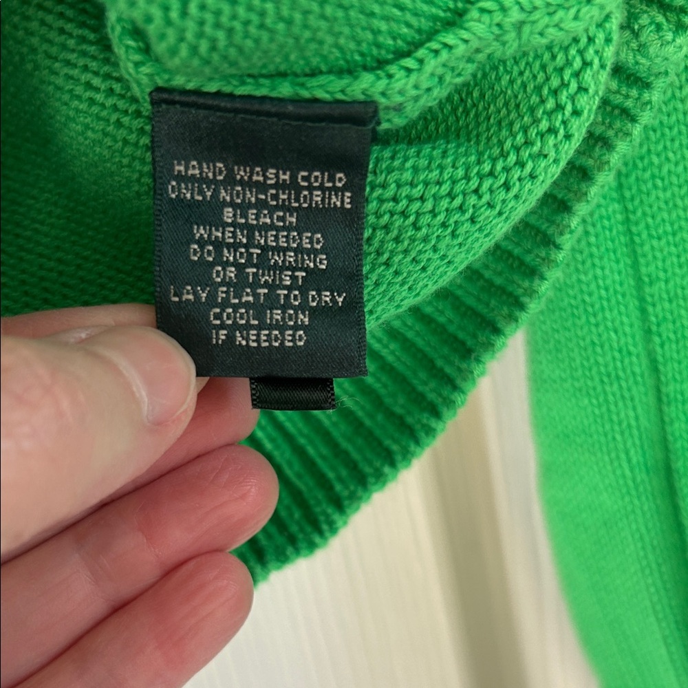Vintage Ralph Lauren Active Vibrant Green Preppy Casual Pullover - Picture 5 of 8